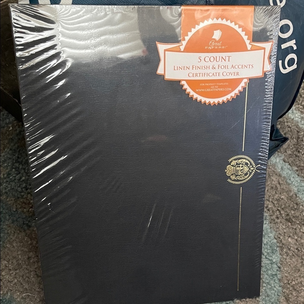 Black and gold linen finish Certificate Covers NWT